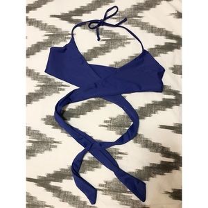 Blue Halter Bikini Top